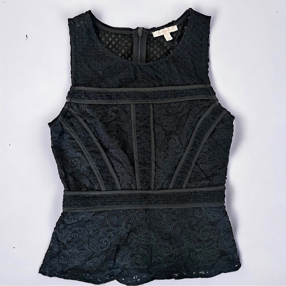 Skies Are Blue Ramilah Peplum Blouse black women’s petite XS - Picture 3 of 16